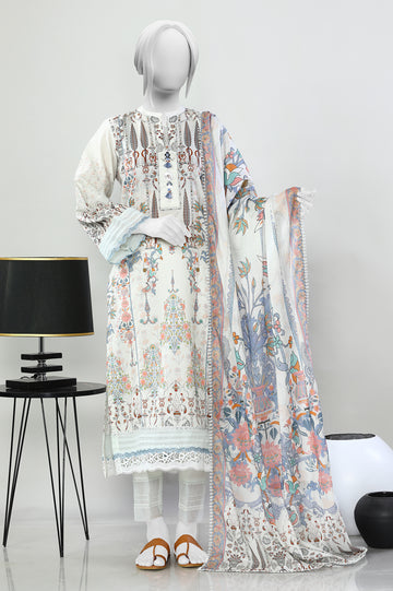3PC Unstitched Lawn Printed Suit From Diners