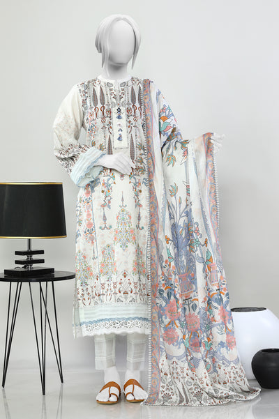 3PC Unstitched Lawn Printed Suit From Diners
