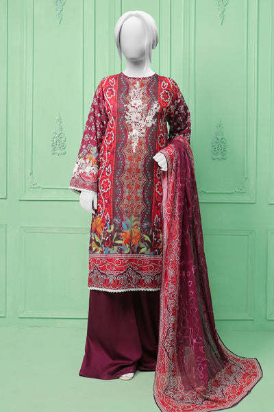 3PC Unstitched Embroidered Printed Suit From Diners