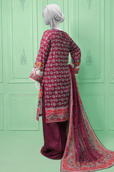 3PC Unstitched Embroidered Printed Suit From Diners