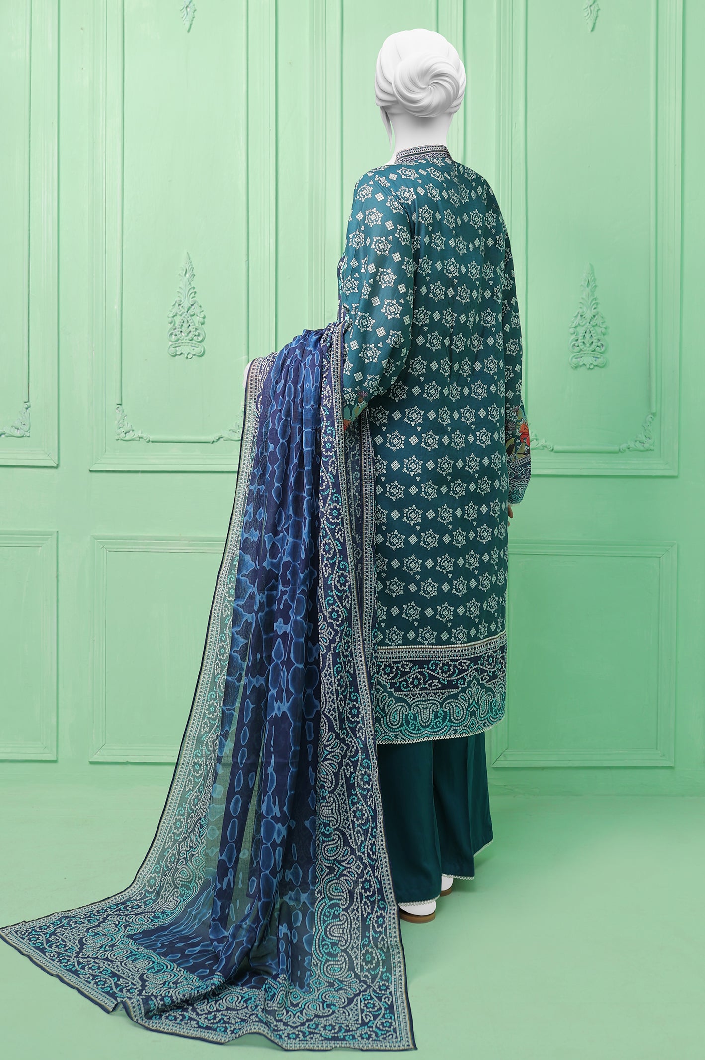 3PC Unstitched Embroidered Printed Suit From Diners