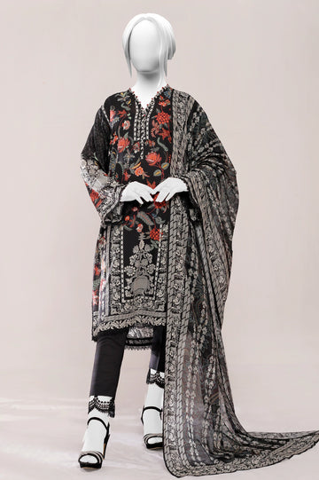 Black Printed 3PC Unstitched