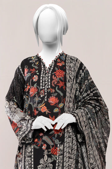 Black Printed 3PC Unstitched