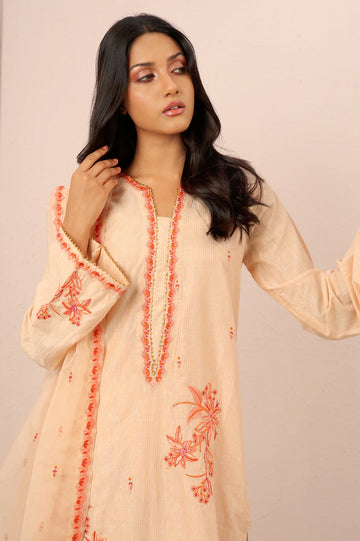 3PC Unstitched Lurex Embroidered Suit From Diners