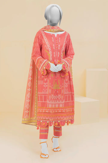 Magenta Printed 3PC Unstitched