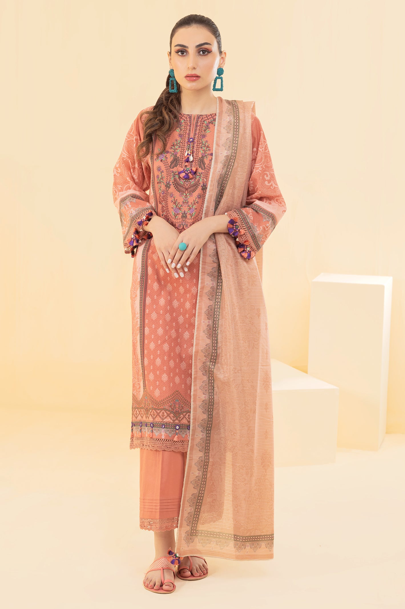 3PC Unstitched Lawn Printed Suit From Diners