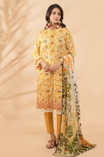 3PC Unstitched Lawn Printed Suit From Diners