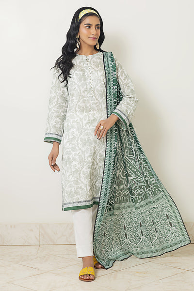 3PC Unstitched Cambric Printed Suit From Diners