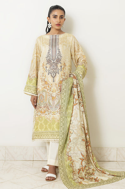 3PC Unstitched Cambric Printed Suit From Diners