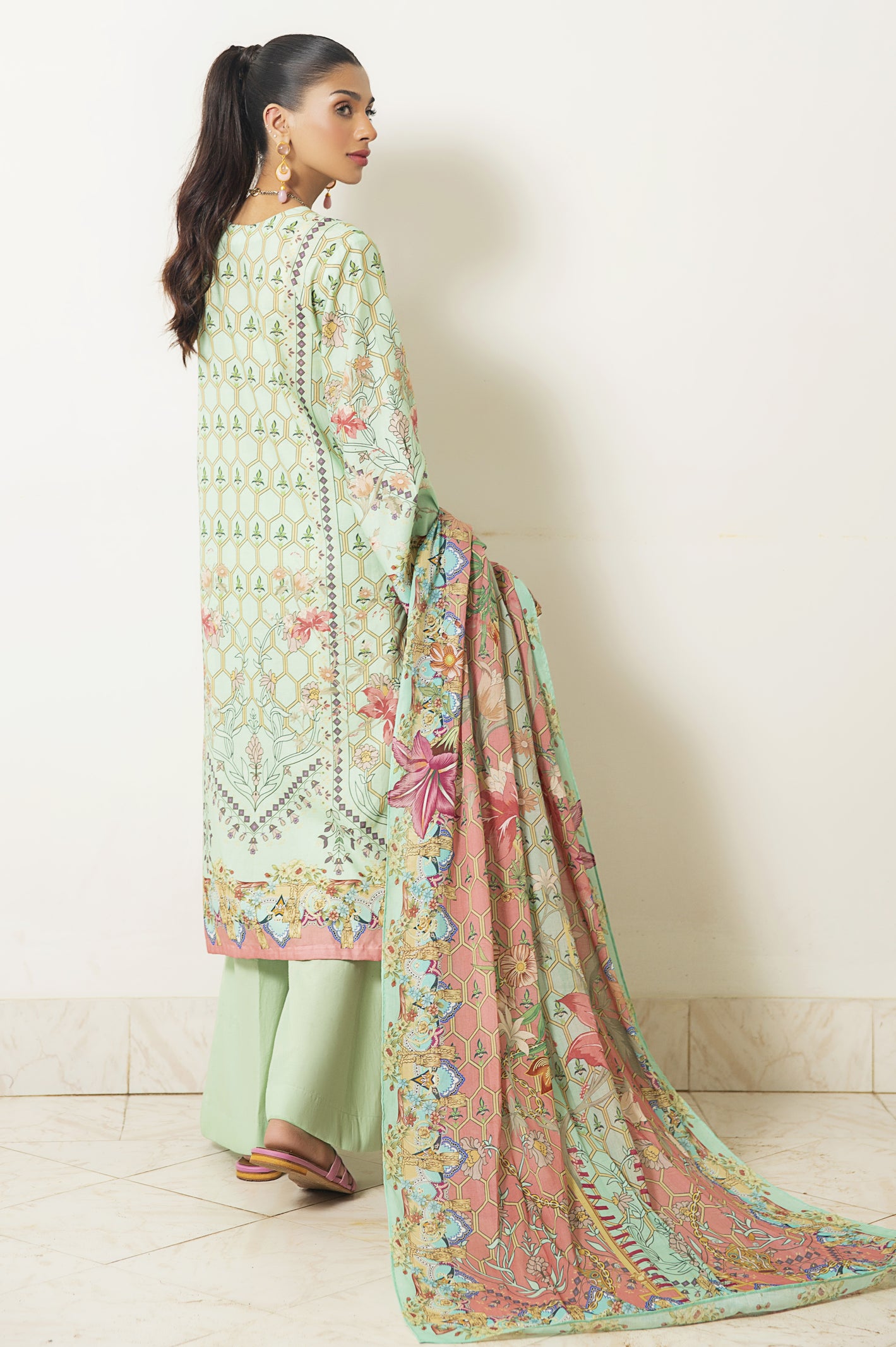 3PC Unstitched Cambric Printed Suit From Diners