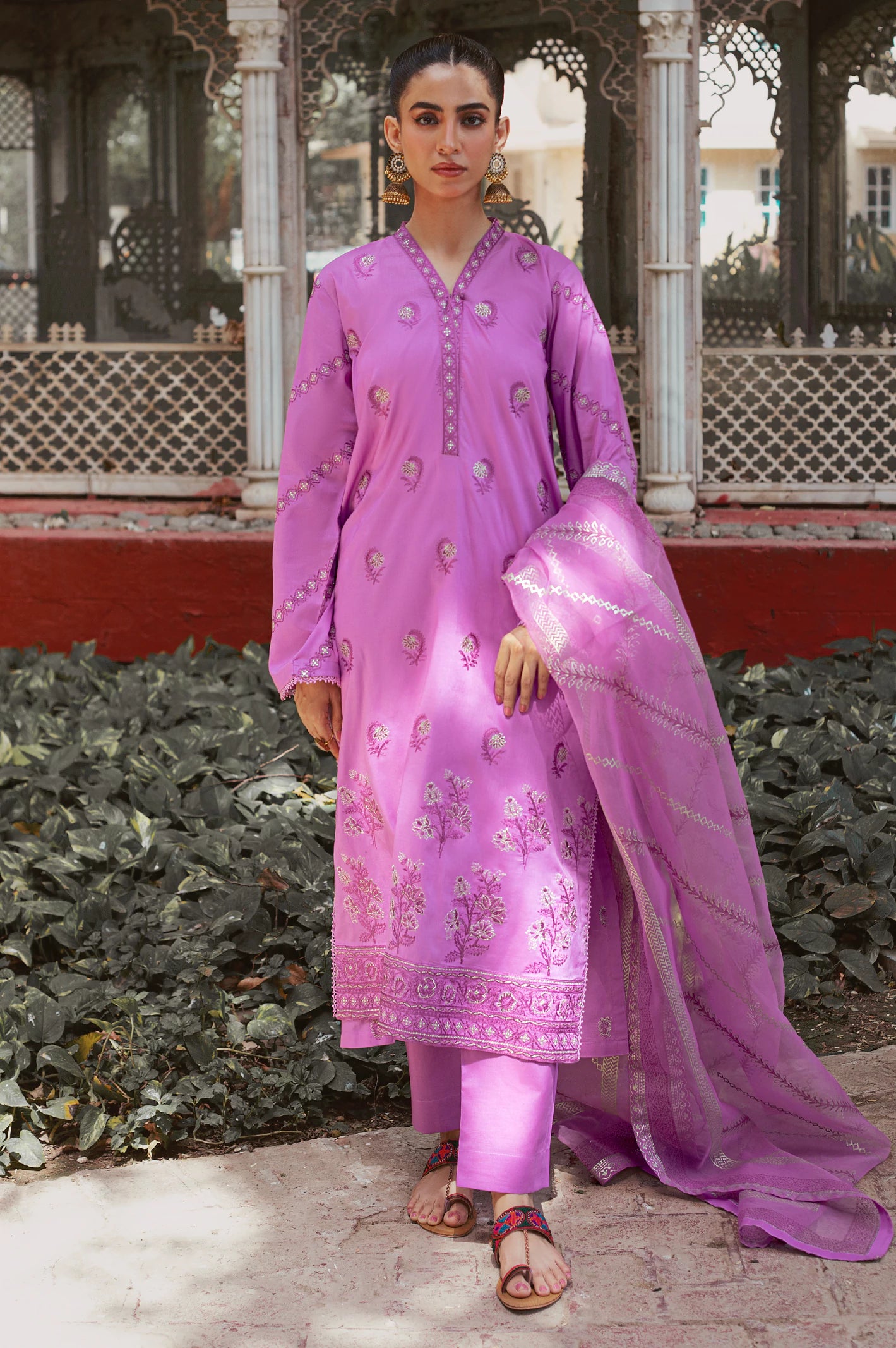3PC Unstitched Cambric Embroidered Suit From Diners