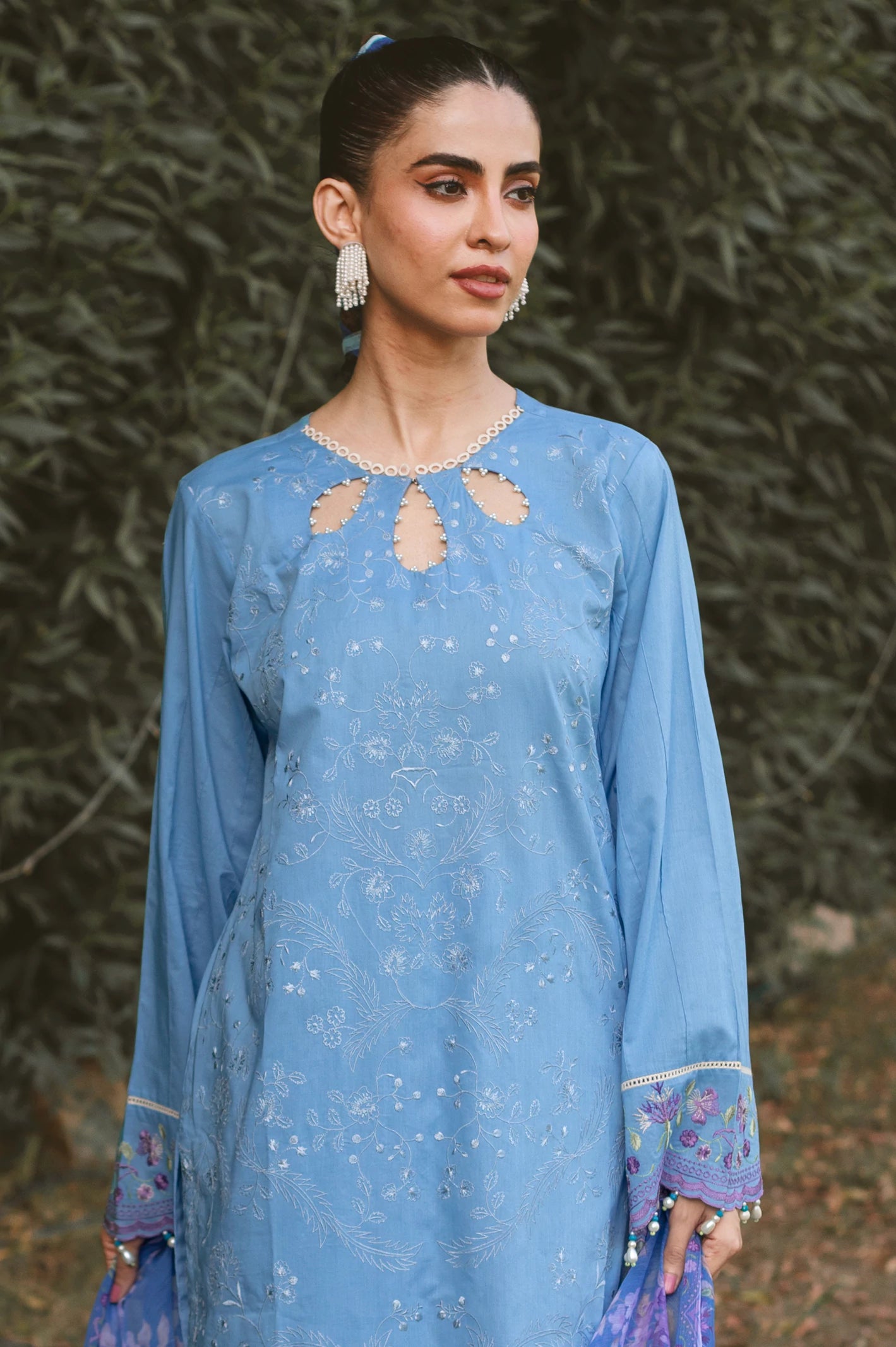 3PC Unstitched Cambric Embroidered Suit From Diners