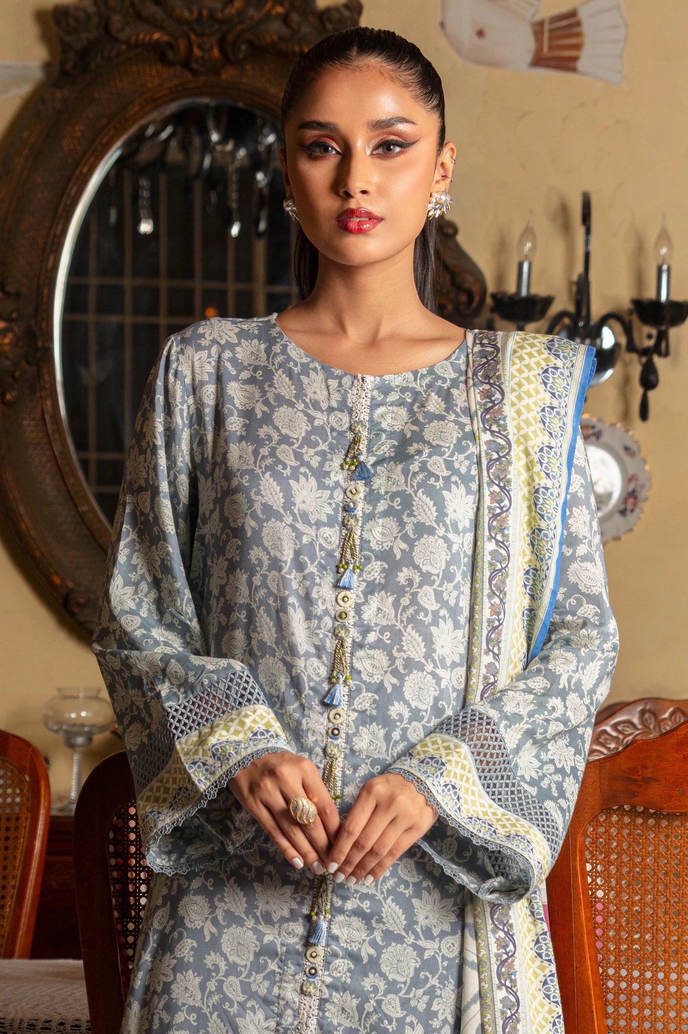 Viscose Digital Printed 3PC Unstitched Suit From Diners