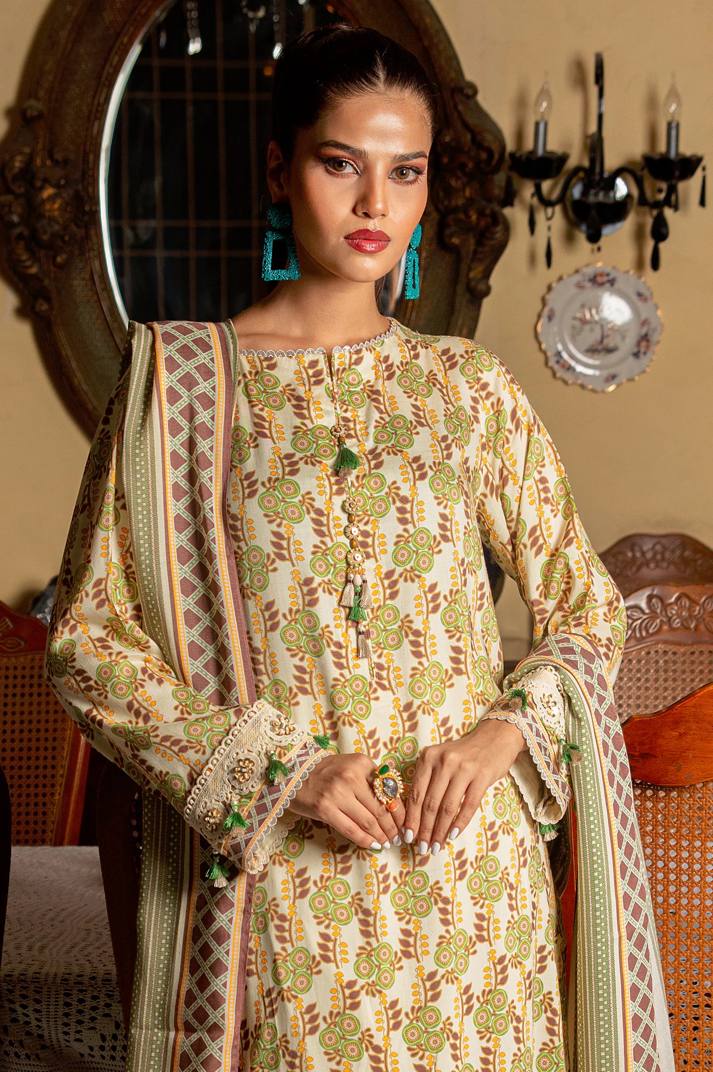 Viscose Digital Printed 3PC Unstitched Suit From Diners