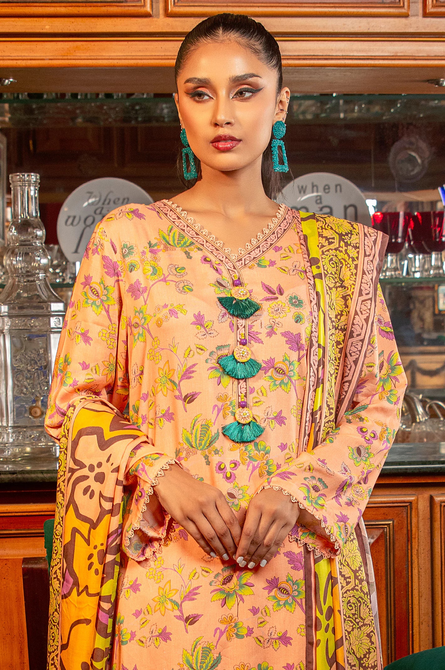 Viscose Digital Printed 3PC Unstitched Suit From Diners