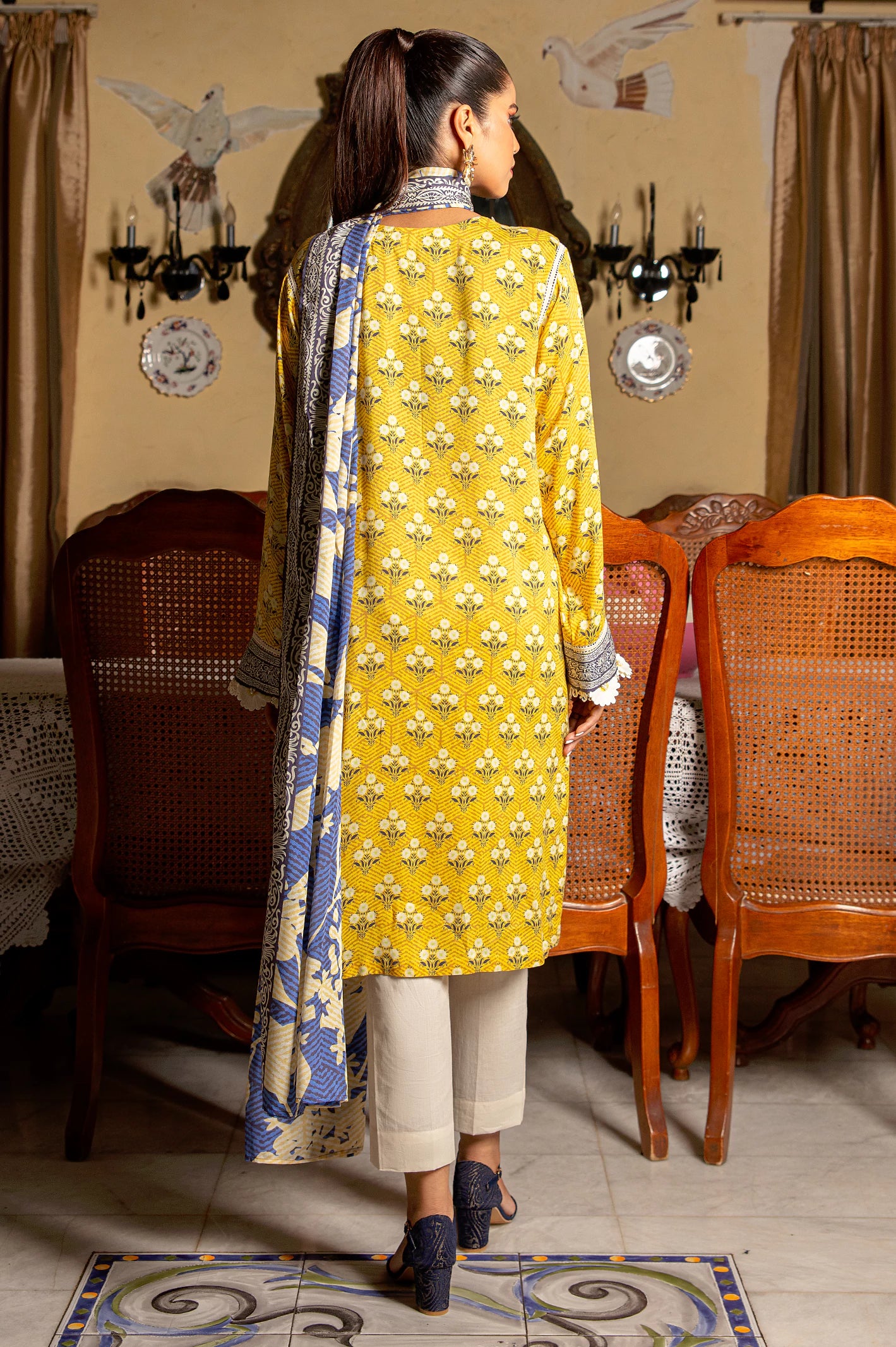 Viscose Digital Printed 3PC Unstitched Suit From Diners