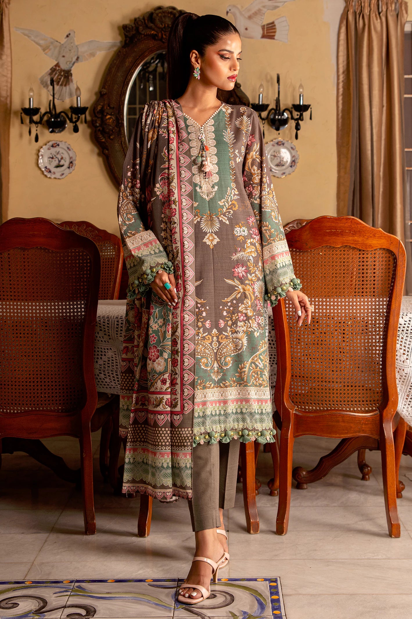 Khaddar Digital Printed 3PC Unstitched Suit From Diners