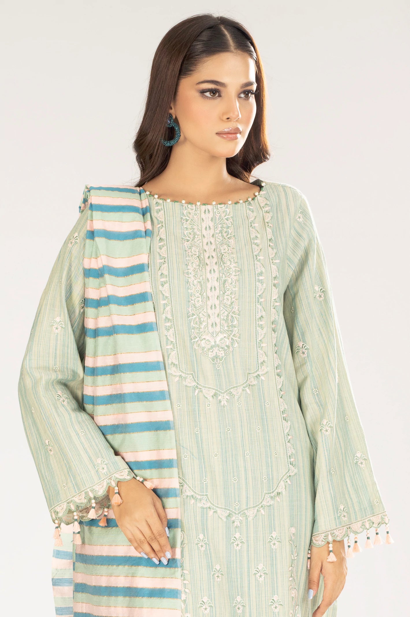 Jacquard Embroidered 3PC Unstitched Suit From Diners