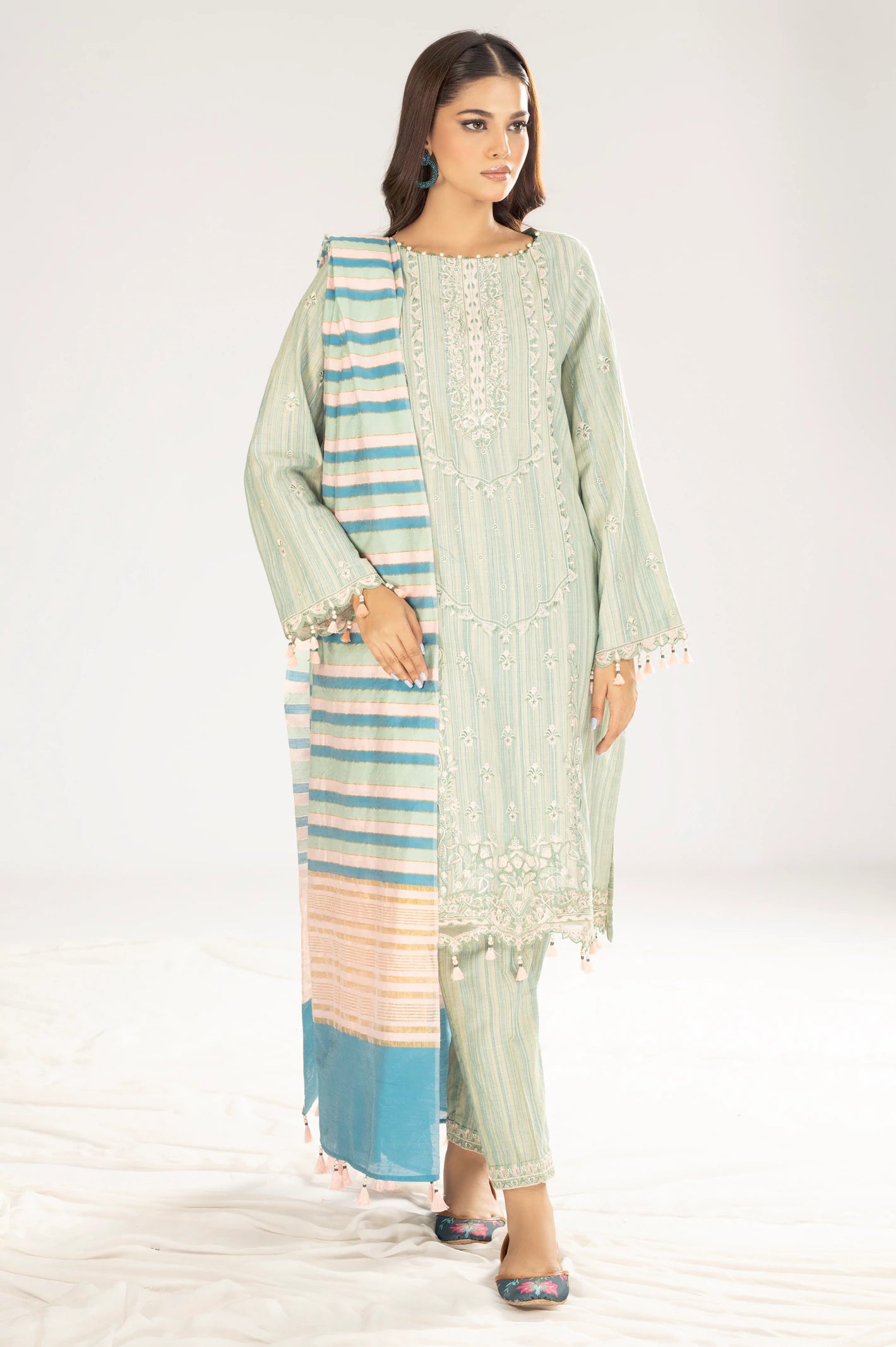 Jacquard Embroidered 3PC Unstitched Suit From Diners