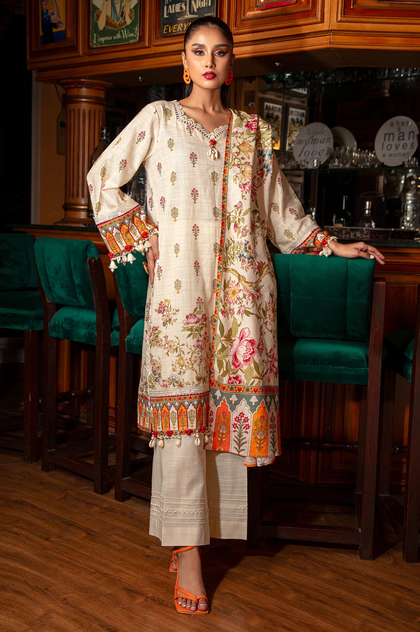 Khadar Digital Printed 3PC Unstitched Suit From Diners