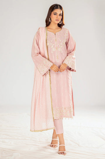 Peach Embroidered 3PC Unstitched