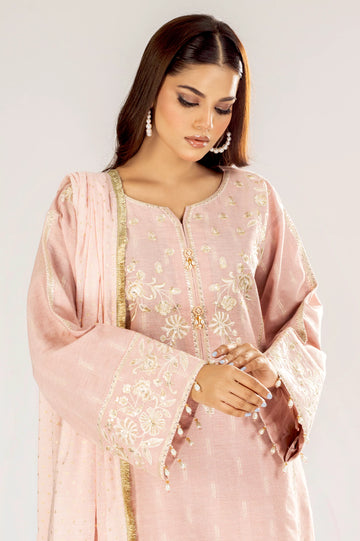 Peach Embroidered 3PC Unstitched