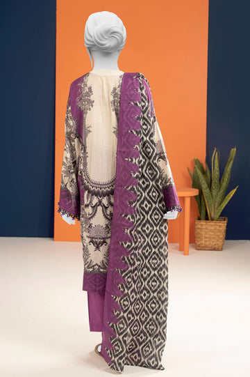 Purple Printed 3PC Unstitched