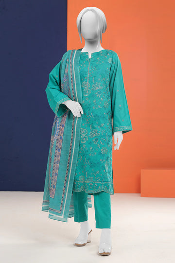 Green Embroidered 3PC Unstitched