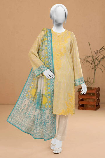 White Printed 3PC Unstitched