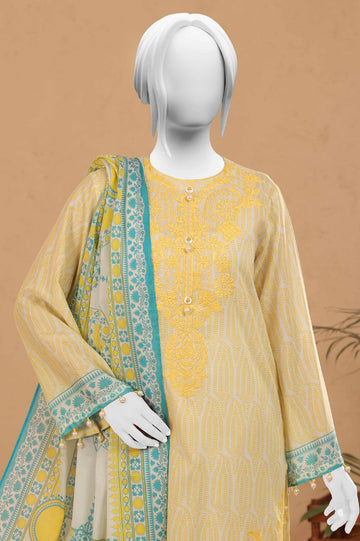 White Printed 3PC Unstitched