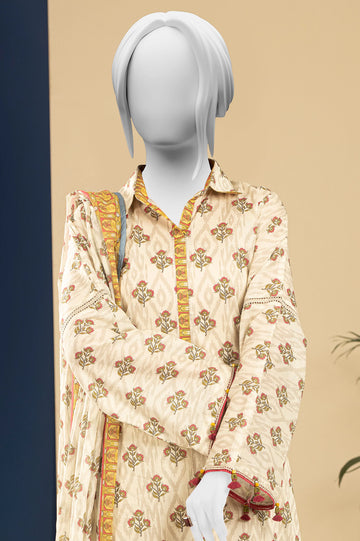 Light Beige Printed 3PC Unstitched