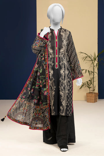 Black Printed 3PC Unstitched