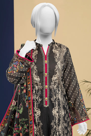 Black Printed 3PC Unstitched