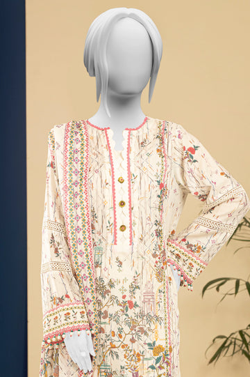 Cream Printed 3PC Unstitched