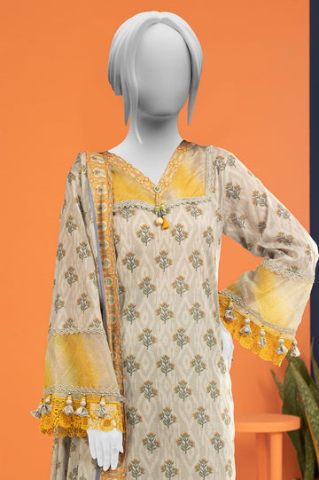 Grey Printed 3PC Unstitched