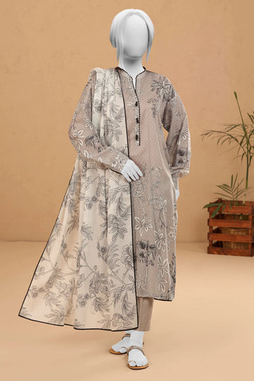 Grey Printed 3PC Unstitched