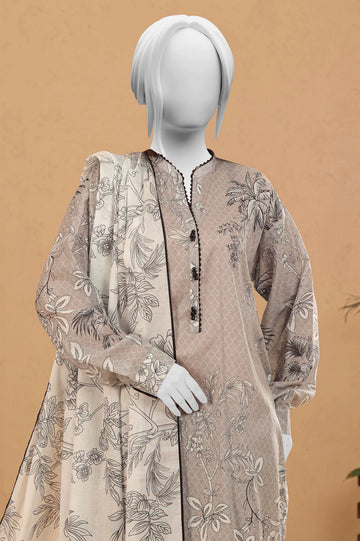 Grey Printed 3PC Unstitched