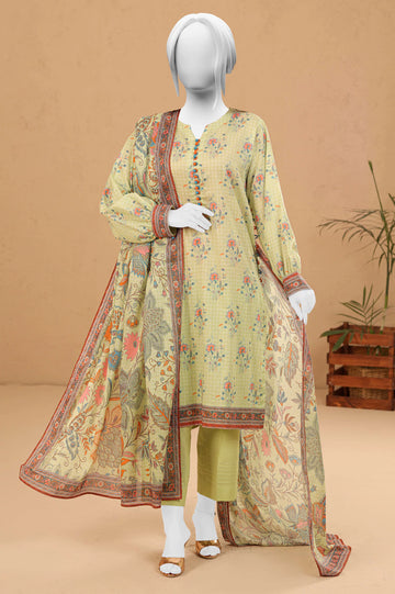 Light Green Printed 3PC Unstitched