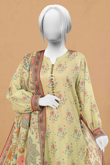 Light Green Printed 3PC Unstitched