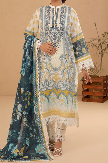 White Printed 3PC Unstitched