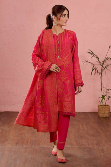 Pink Jacquard 3PC Unstitched