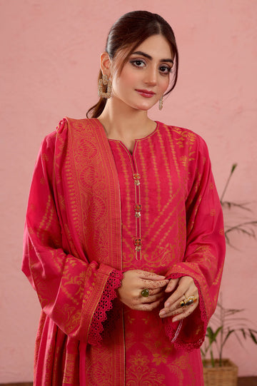 Pink Jacquard 3PC Unstitched