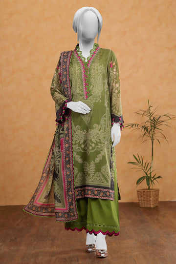 Green Printed 3PC Unstitched