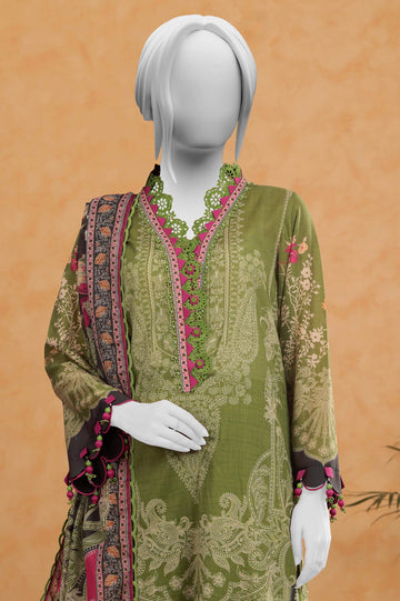 Green Printed 3PC Unstitched