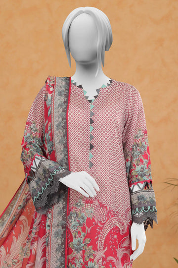 Pink Printed 3PC Unstitched