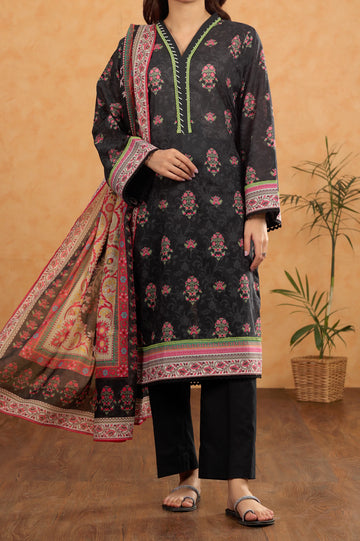Black Printed 3PC Unstitched