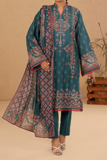 Teal Printed 3PC Unstitched