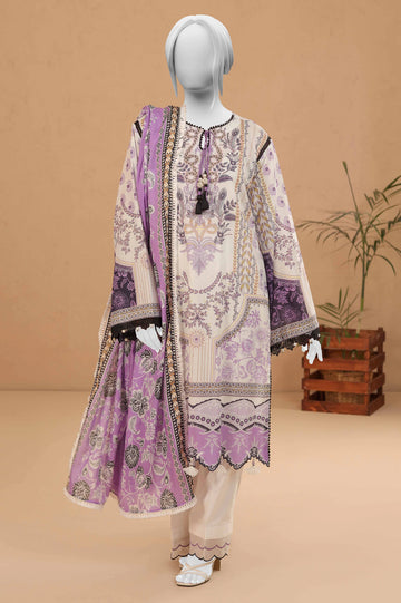 White Printed 3PC Unstitched