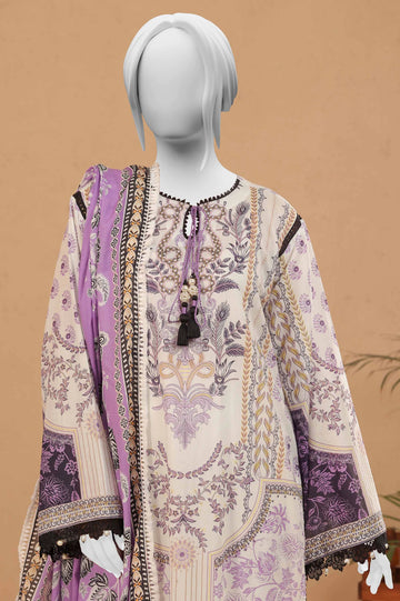 White Printed 3PC Unstitched