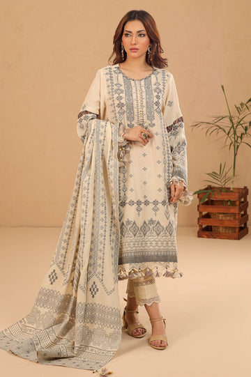 Cream 3PC Unstitched